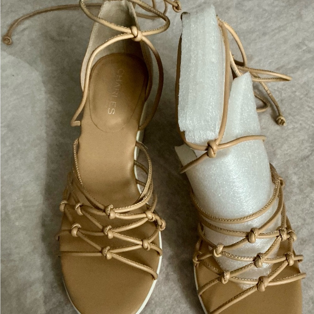 Charles By Charles David Tan Lace-Up Sandals NEVER WORN